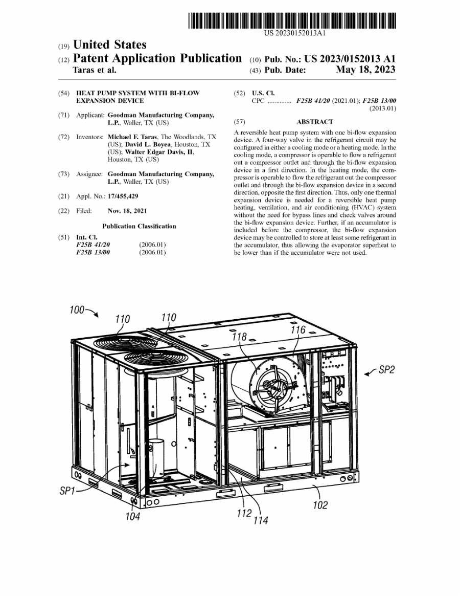 First page preview of US20230152013A1