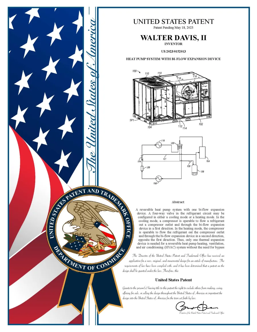 U.S. patent application 2023/0152013 plaque for heat pump system with bi-flow expansion device
